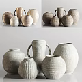 Handcrafted Ceramic Vessels With Textured Surfaces Various Shapes And Earthy Tones