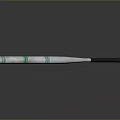 Silver Metal Baseball Bat Weapon With Green Stripes And Black Grip Design