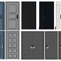 Security Doors In Various Colors And Modern Designs With Single Double Panels 3d model