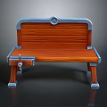 Wooden Bench With Metal Accents Sturdy Backrest And Stylish Leg Design
