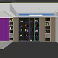 Modern Elegant Decorative Cabinet With Glass Doors And Wooden Shelves Holding Books And Decorations