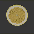 Fresh Sliced Lemon Bowl Shape With Detailed Interior And Juicy Pulp
