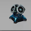 Futuristic Sci-Fi Weapon With Blue Mechanical Base And Circular Energy Disks