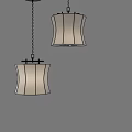 Modern Pendant Lights With Rectangular Shades Hanging In Pair For Home Interior Decor 3d model