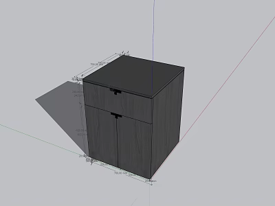Modern Dark Wooden Storage Cabinet Design With Drawer And Double Doors 3d model