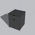 Modern Dark Wooden Storage Cabinet Design With Drawer And Double Doors
