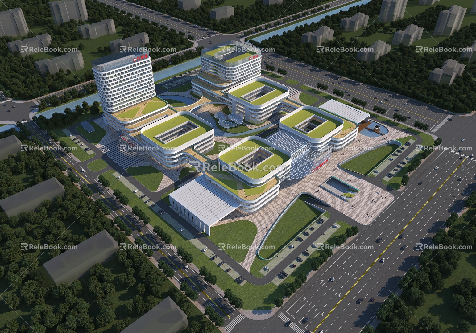 Modern Hospital Building Building Hospital Public Building Shopping Mall 3d model