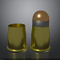 Firearm Bullet Cartridge With Shiny Golden Shell And Copper Top Design