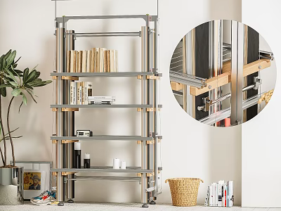 Modern Metal Storage Shelf With Multi Tier Design For Organizing Books And Decor 3d model