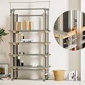 Modern Metal Storage Shelf With Multi Tier Design For Organizing Books And Decor