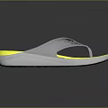 Comfortable Casual Flip Flops With Yellow Insole And Gray Perforated Upper Design