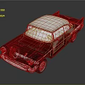 Shiny Red Classic Vintage Car With White Roof And Chrome Accents