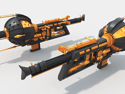 spaceship sci-fi gun industrial machinery cylinder hard surface high tech industrial parts 3d model