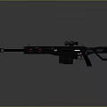 Modern Black Tactical Rifles With Scope And Red Accent Details 3d model