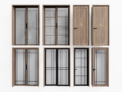 New Chinese style swing door glass sliding door glass single door model