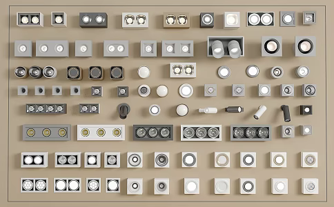 Track Spotlight Downlight Linear Light Embedded Downlight Magnetic Spotlight 3d model