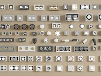 Track Spotlight Downlight Linear Light Embedded Downlight Magnetic Spotlight 3d model
