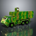Military Camouflage Vehicle With Six Wheel Structure And Roof Mounted Equipment