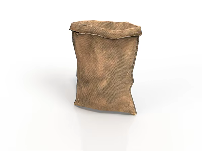 Durable Brown Hessian Sack For Home Storage And Daily Utility Use 3d model