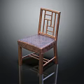 Traditional Wooden Frame Leisure Chair With Geometric Backrest And Patterned Upholstered Seat