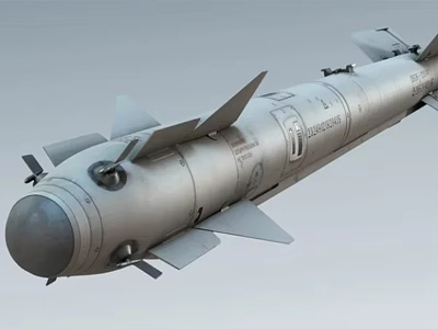 Advanced Military Missile Weapon Featuring Aerodynamic Body Warhead Stabilizing Fins And Markings 3d model