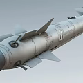 Advanced Military Missile Weapon Featuring Aerodynamic Body Warhead Stabilizing Fins And Markings