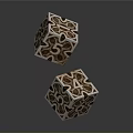Decorative Metallic Cubes With Intricate Patterns And Letter A Design For Home Decor