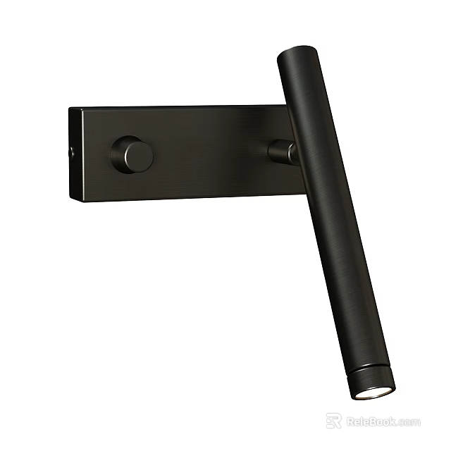 Modern Minimalist Black Wall Lamp With Sleek Cylindrical Shape And Wall Mounted Design 3d model 