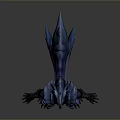 Detailed 3D Sci Fi Creature Character Featuring Blue Gray Armored Skin And Standing Pose