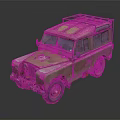 Vintage Military Off Road Vehicle With Green Paint Roof Rack And Front Grille