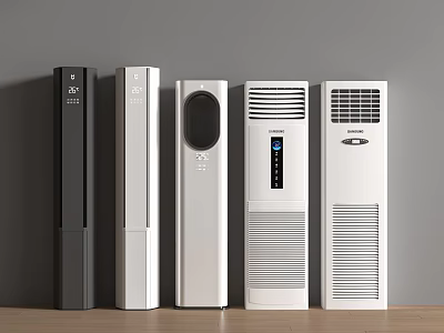 Modern Vertical Air Conditioner Fans With Multiple Colors And Digital 3d model