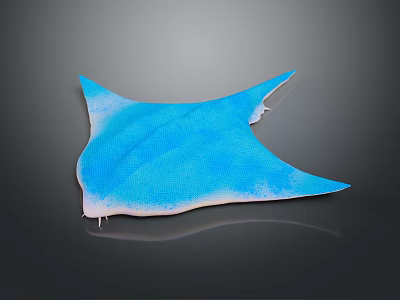 Blue Manta Ray With Vibrant Blue Color On Dark Background Showing Reflection 3d model