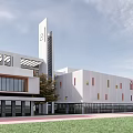 modern school building modern teaching building modern primary and secondary school 3d model