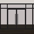 Modern Black Frame Double Glass Doors With Wooden Floor And White Wall