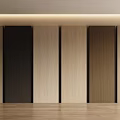 Modern Interior Wall Paneling With Wooden Textured Panels In Different Tones