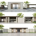Modern Minimalist Entrance Gate Design With Stone Walls Glass Panels And Landscaped Garden Surroundings