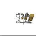 Modern Bathroom Accessories with Yellow Towels Towel Racks and Glass Shelves for Home Use