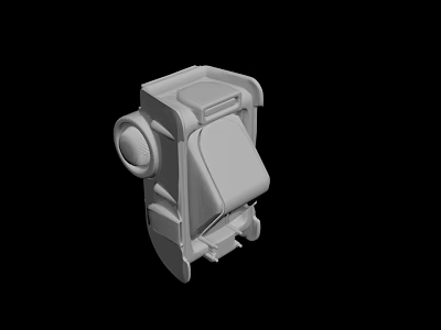 Detailed 3D Rendered Mechanical Equipment Part With Gray Structure And Black Background 3d model
