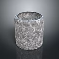 Gray Cylindrical Household Item With Cracked Texture For Storage And Decoration
