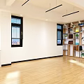 Professional Photography Studio Setup With Tripod Camera White Backdrop And Wooden Floor