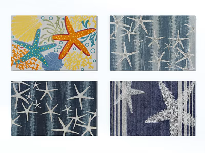 Modern Square Carpet Starfish Pattern Carpet Combination 3d model Modern Square Carpet Starfish Pattern Carpet Combination 3d model