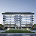 Modern Multi Storey Residential Building Exterior With Lawn And Trees