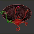 Copper Octopus Shaped Decorative Stand With Curved Tentacles And Glass Top