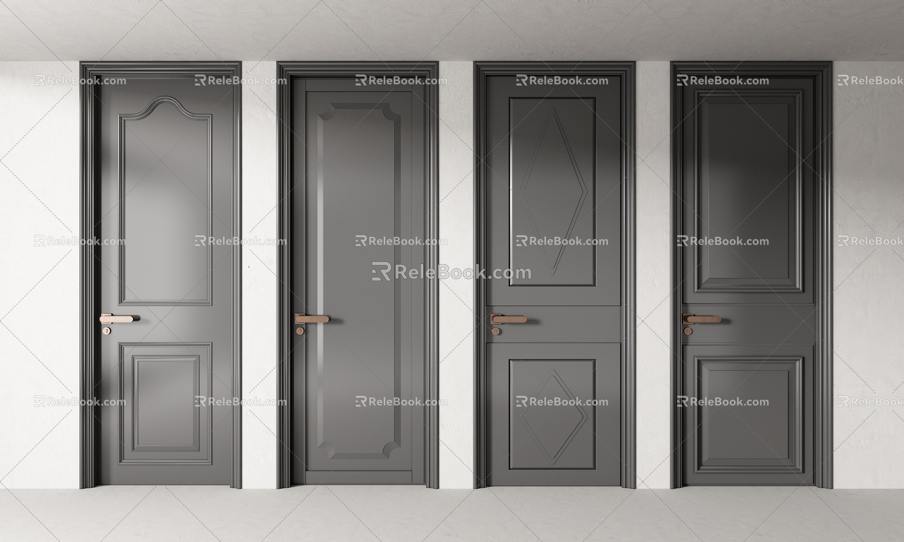 French Single Door 3d model