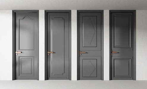 French Single Door 3d model