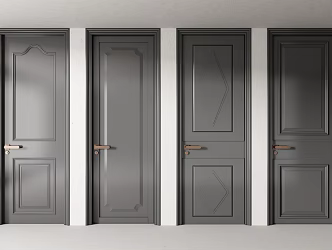 French Single Door 3d model