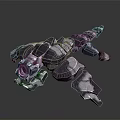 Mechanical Scorpion 3D Model With Silver Body Red Accents And Metallic Texture