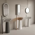 Quiet Pillar Basin Table Basin Wash Basin 3d model