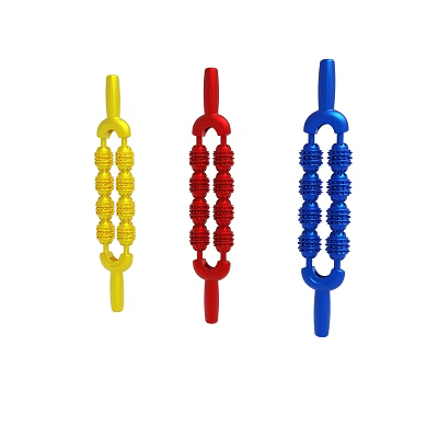 Colorful Handheld Massage Tools With Yellow Red Blue Rolling Balls 3d model