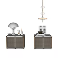 Modern bedside table chandelier 3d model